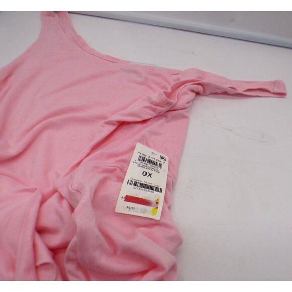 And Now This Trendy Plus Size Side-Tie Midi Dress, Candy Pink, Sz. OX - Picture 7 of 9